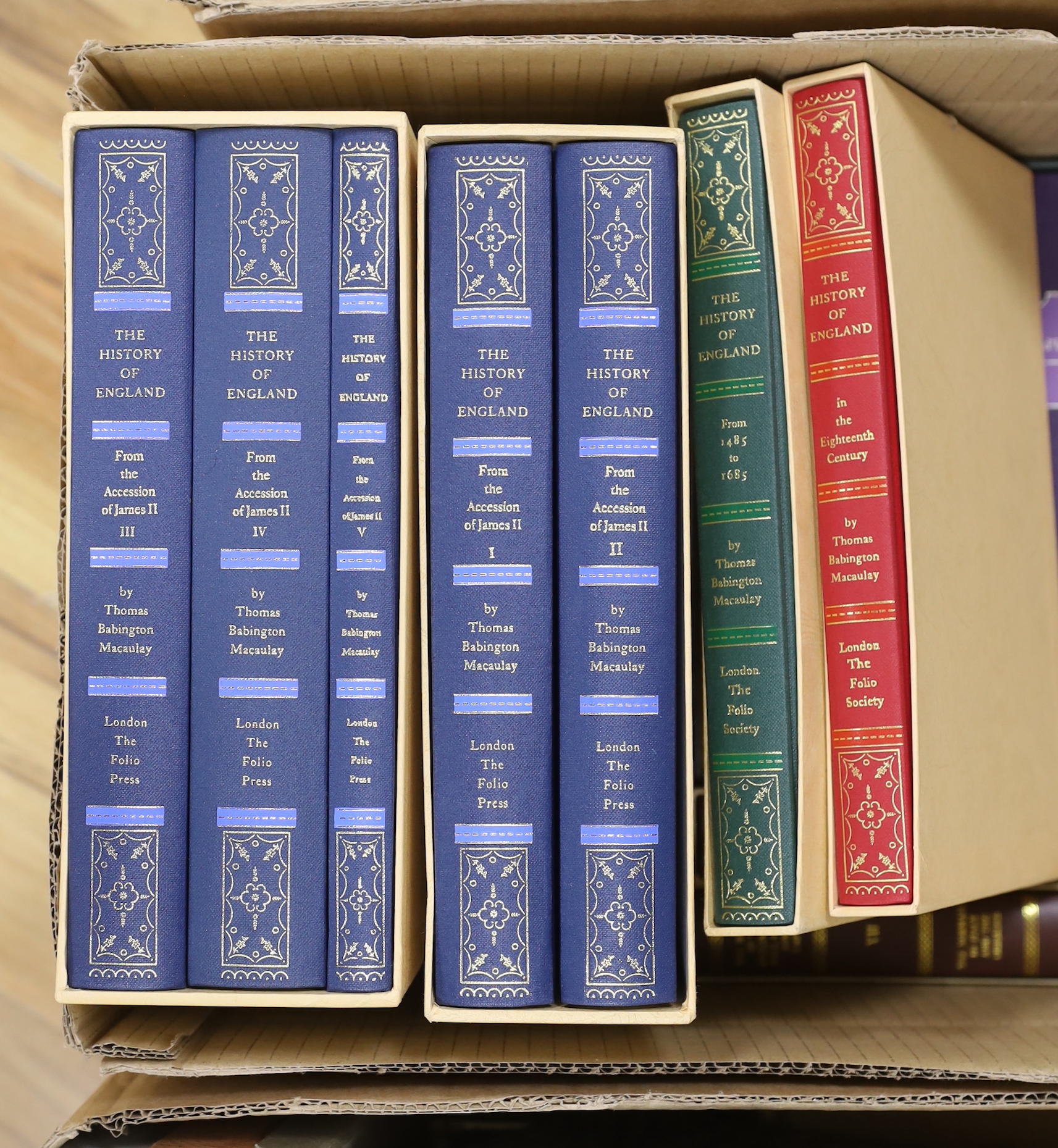 A quantity of Folio Society books in slip cases including ‘The book of the thousand nights and one night’, volumes I-IV and ‘The history of the decline and fall of the Roman Empire’, volumes I-VIII